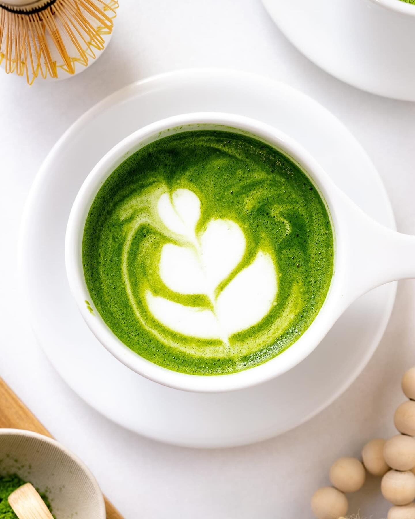 Matcha latte at Mokafe